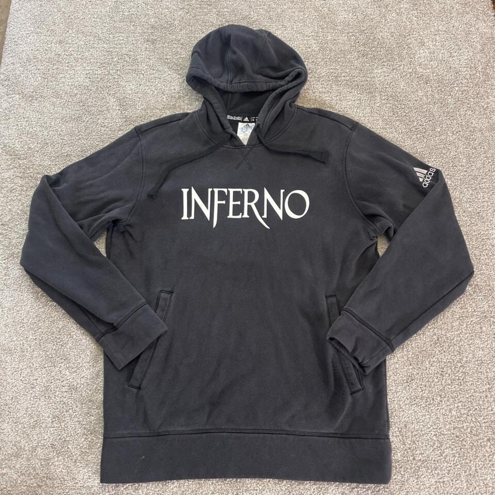 Adidas Inferno Hoodie Men's Medium Graphic Pullover Streetwear Sick Fade